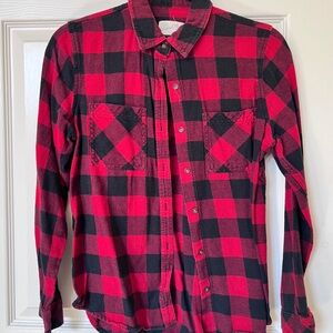 Universal Thread Red and Black Checkered Men's Shirt